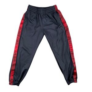 Places+Faces Sweatpants Mens M Black Red Stripe Track Pants Joggers Logo Casual‎